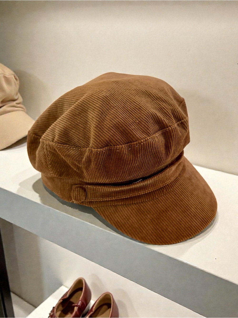 Brown Corduroy Messenger Cap